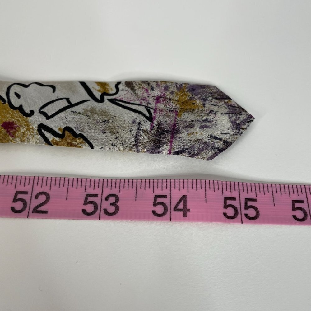 Vintage BEATLES Necktie PENNY LANE Apple Corp. Silk LIMITED EDITION Beige Purple - Picture 7 of 7